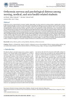 Orthorexia nervosa and psychological distress among nursing, medical, and non-health-related students